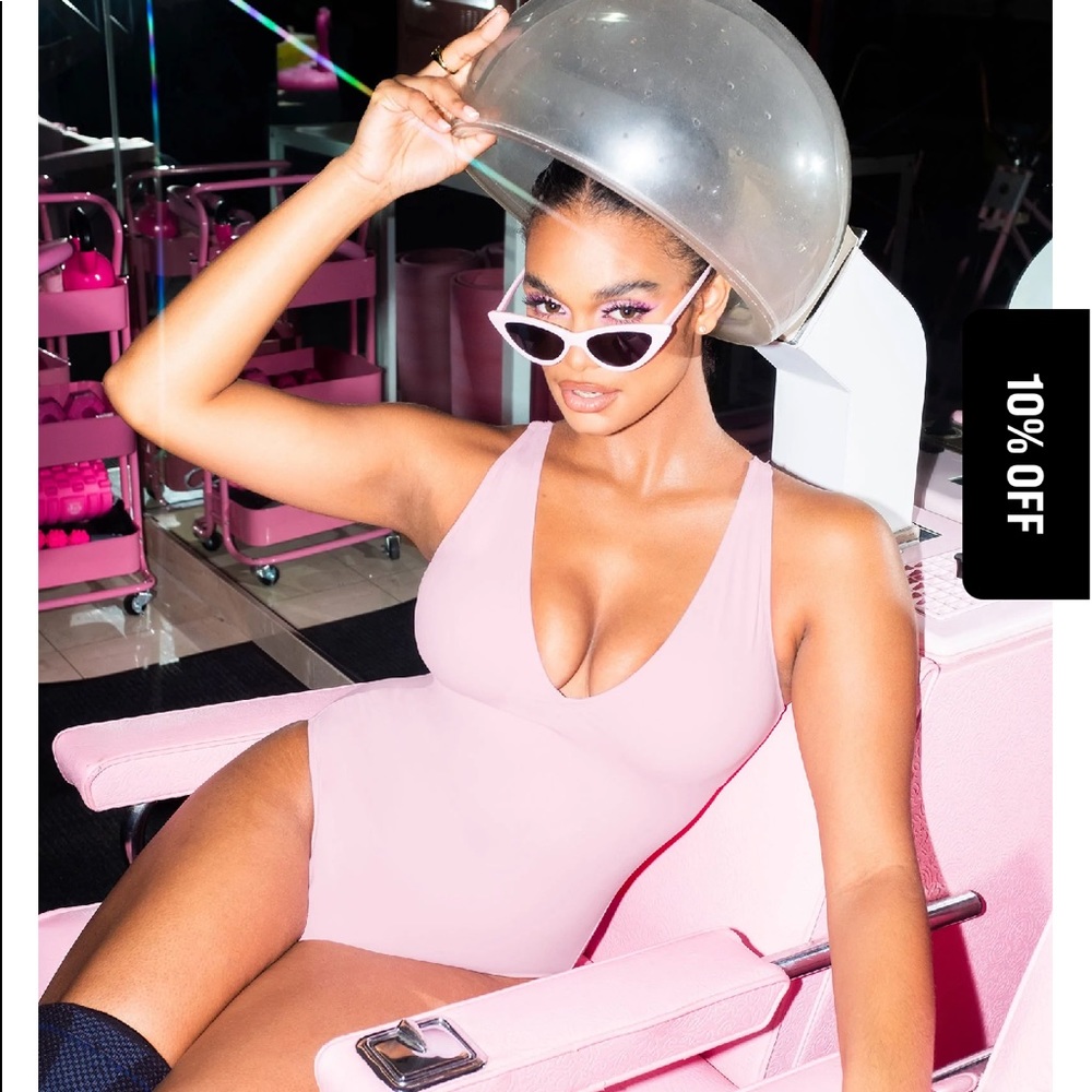 TA3 PLUNGEY Pink Swimsuit